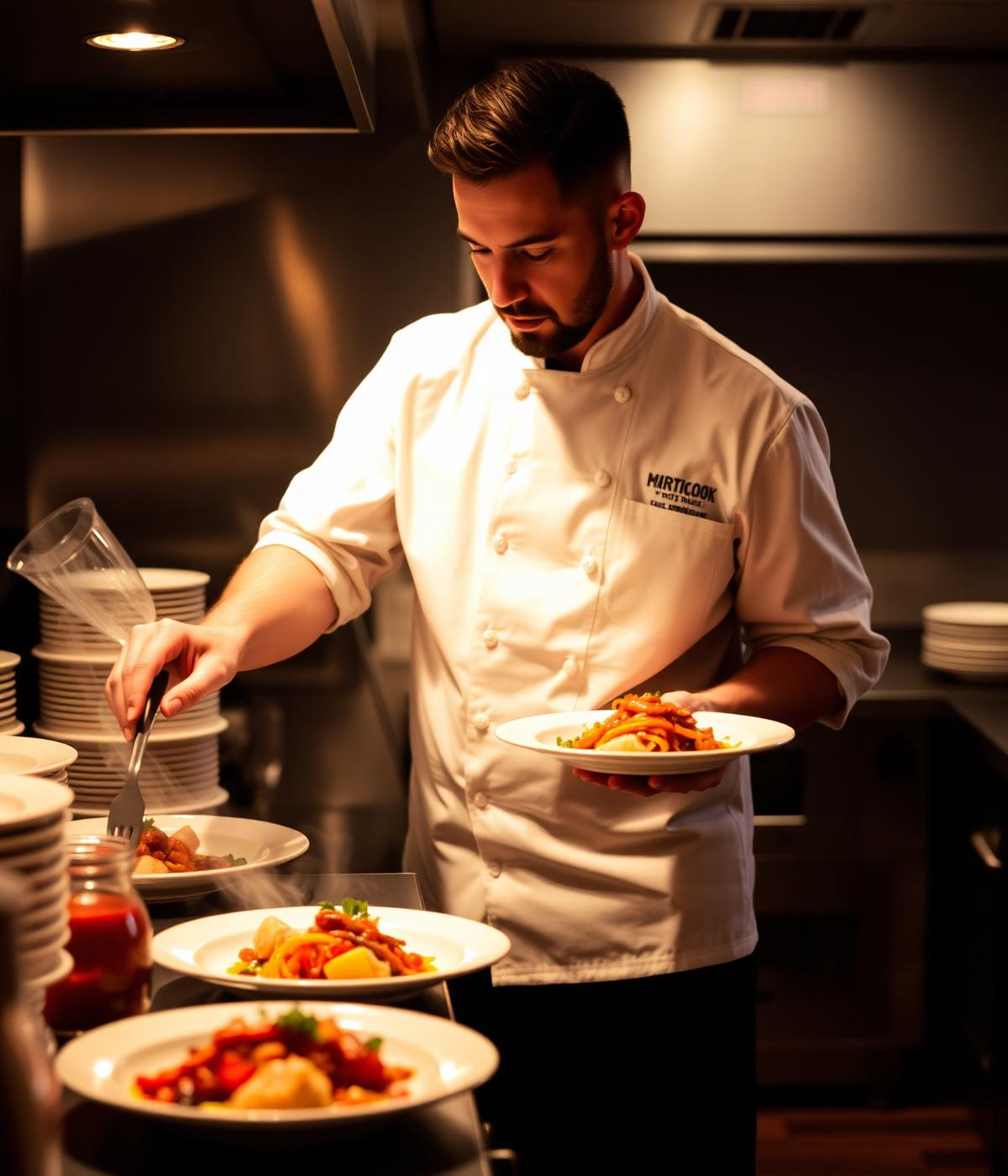 Our head chef plating a dish